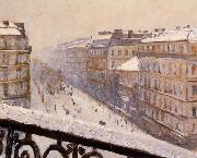 Gustave Caillebotte Boulevard Haussmann, effet de neige Germany oil painting artist